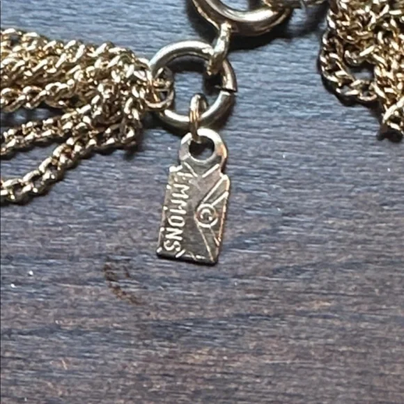 Vintage Signed Emmons Tassel Pendant Multi Chain 22.25” Necklace & Earring Set - Picture 3 of 4